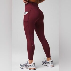 NWT Fabletics Oasis PureLuxe High Waisted Burgundy Leggings with Side Pockets